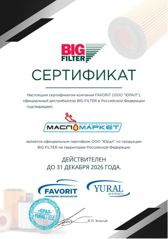 Мы официальный партнер Big Filter